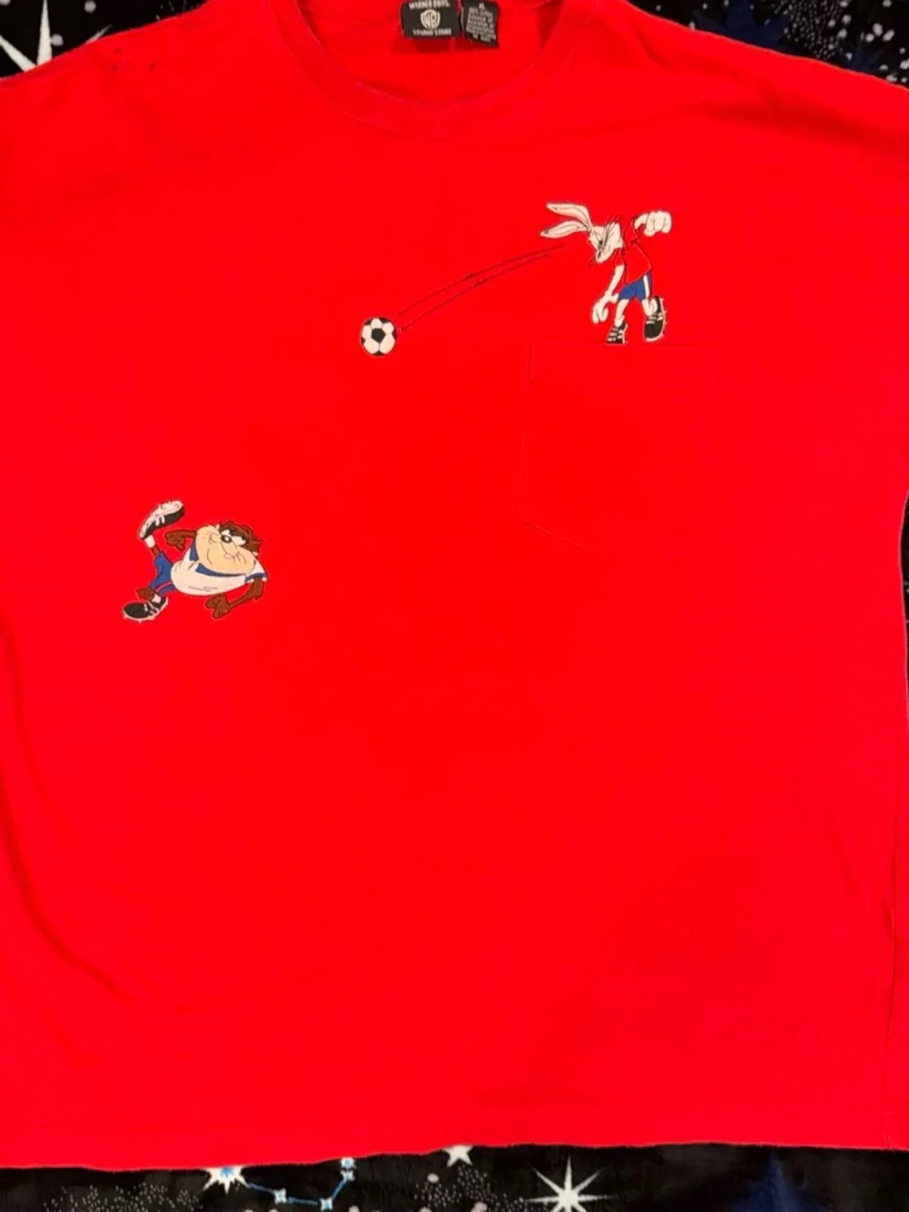 Warner Bros. Red Kids' Soccer Graphic Pocket Tee